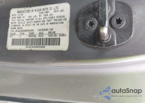 2006 Nissan 350Z Touring из США, поврежденный, VIN JN1AZ34D96M304568